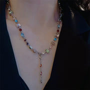 Zircon Necklace and High-grade Color Crystal Bracelet