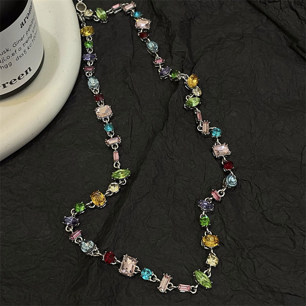 Zircon Necklace and High-grade Color Crystal Bracelet