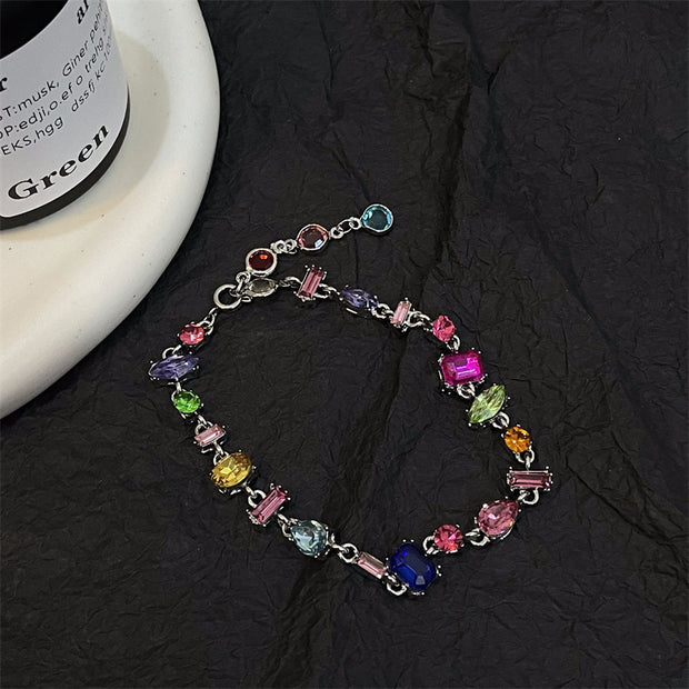 Zircon Necklace and High-grade Color Crystal Bracelet