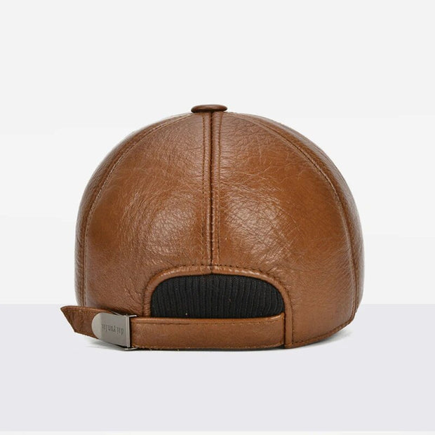 Adjustable Unisex Genuine Leather Baseball Cap