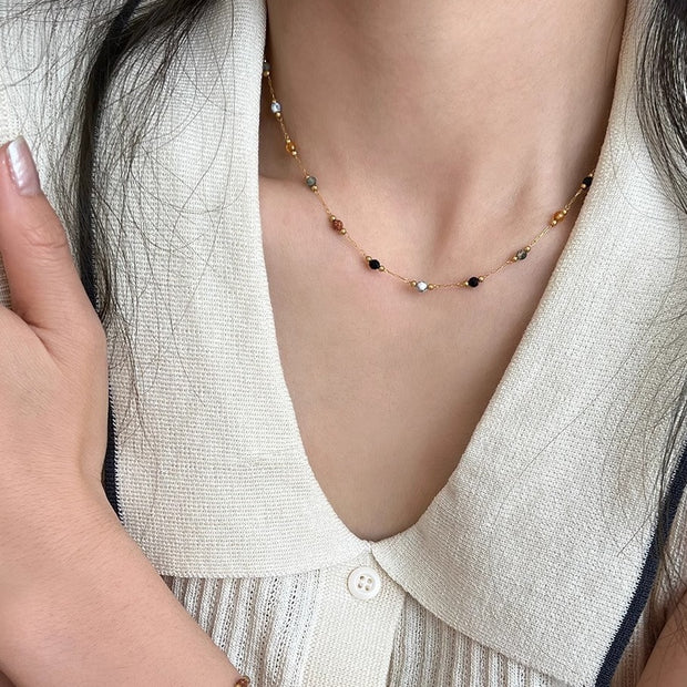 Simple Handmade Collarbone Necklace Set