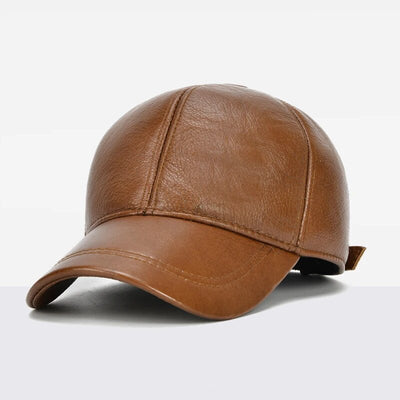 Adjustable Unisex Genuine Leather Baseball Cap